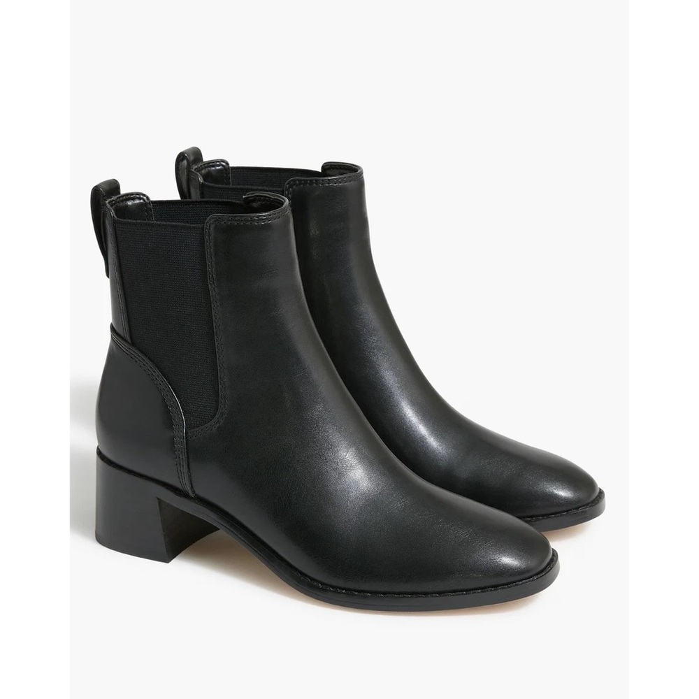 J. Crew Black Leather Chelsea Ankle Boots